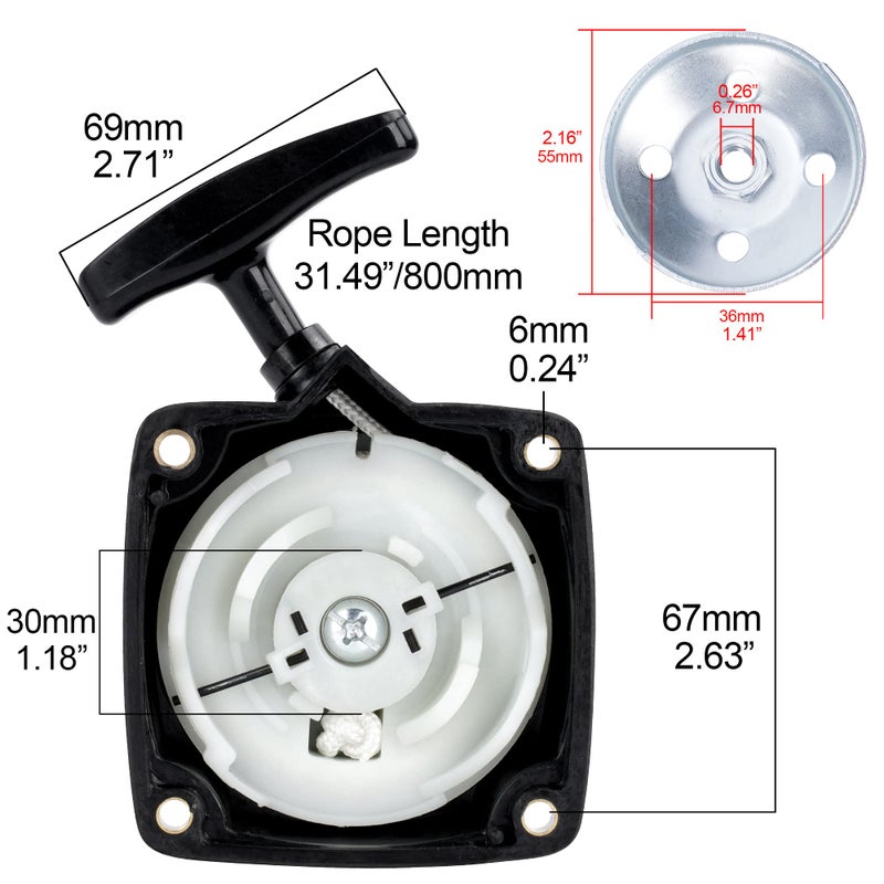 MTATCN Recoil Pull Starter Replacement for 43cc 49cc Pocket Bike Gas Scooter X1 X2 X8 - Image 2